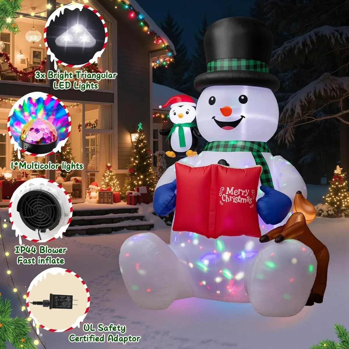 7 FT/2.1 m Large Inflatable Snowman Christmas - Image 4