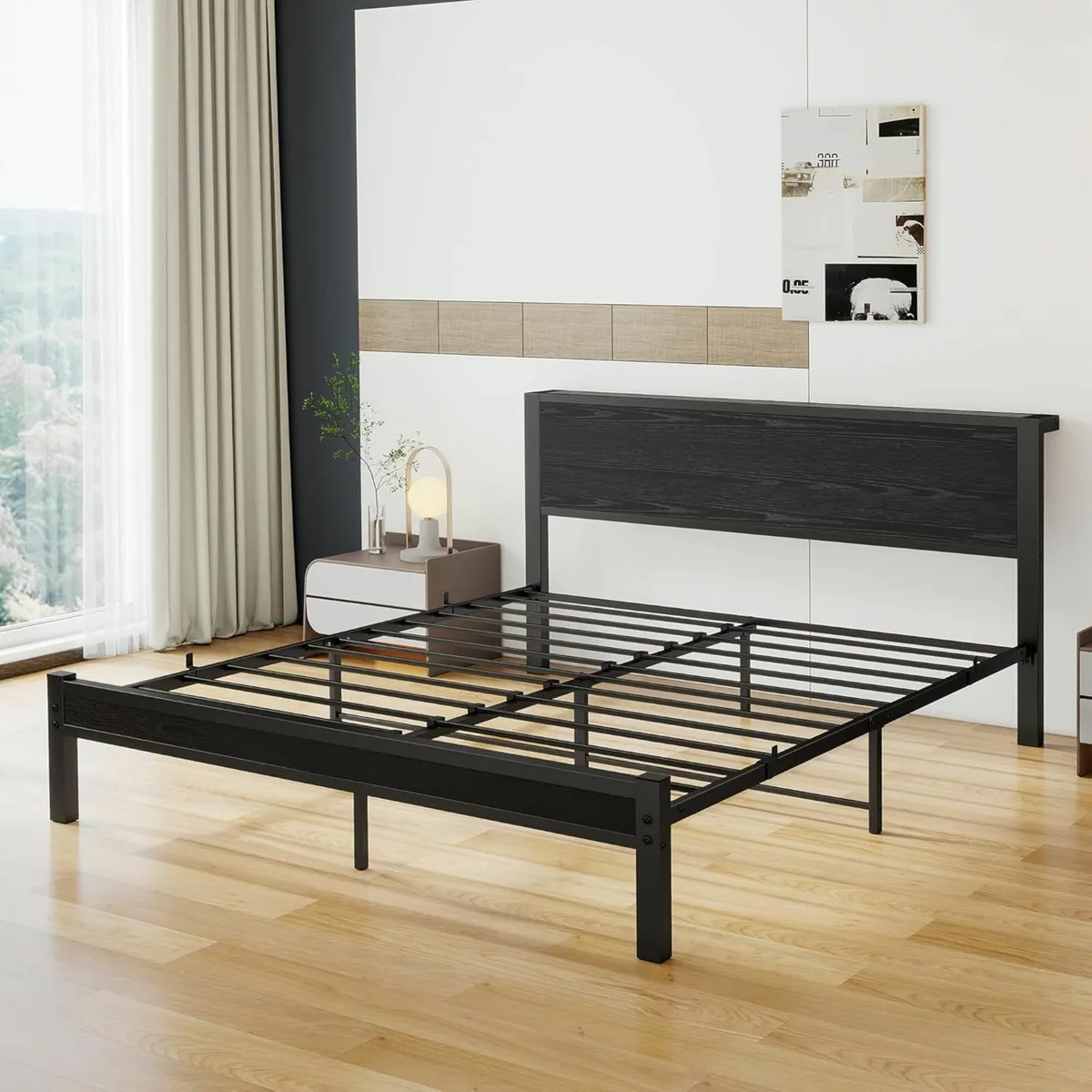 King Size Bed Frame Storage Headboard 150x200cm - Image 3