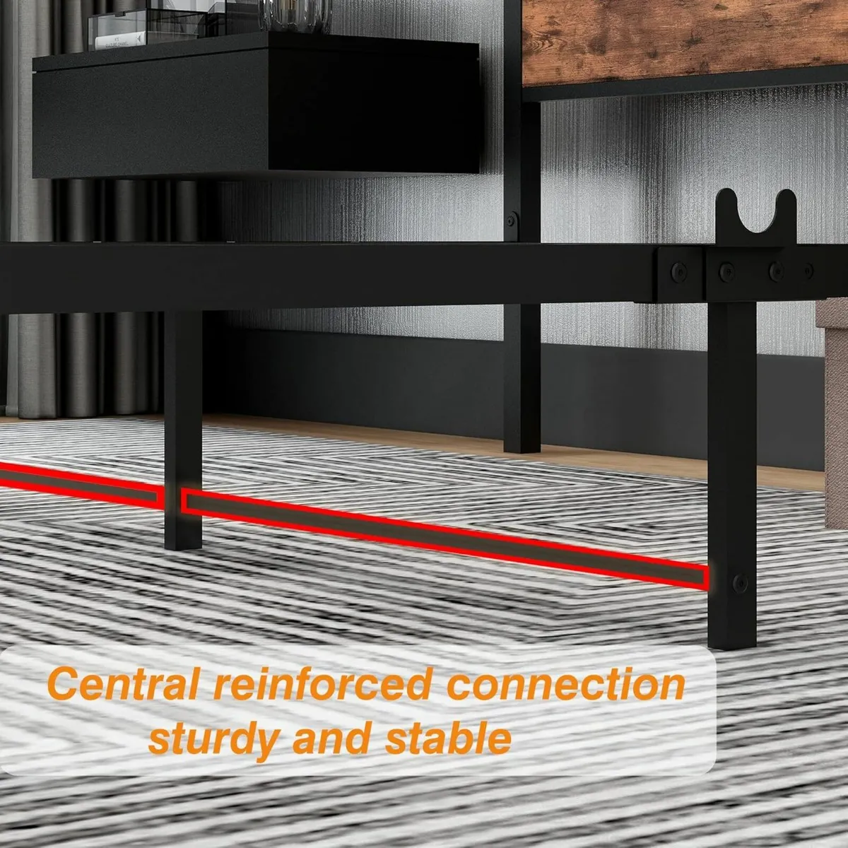 King Size Bed Frame Wooden Headboard 150x200cm - Image 3