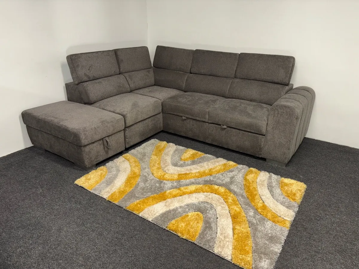 New Beige Fabric Carmen Sofa Bed - Image 4