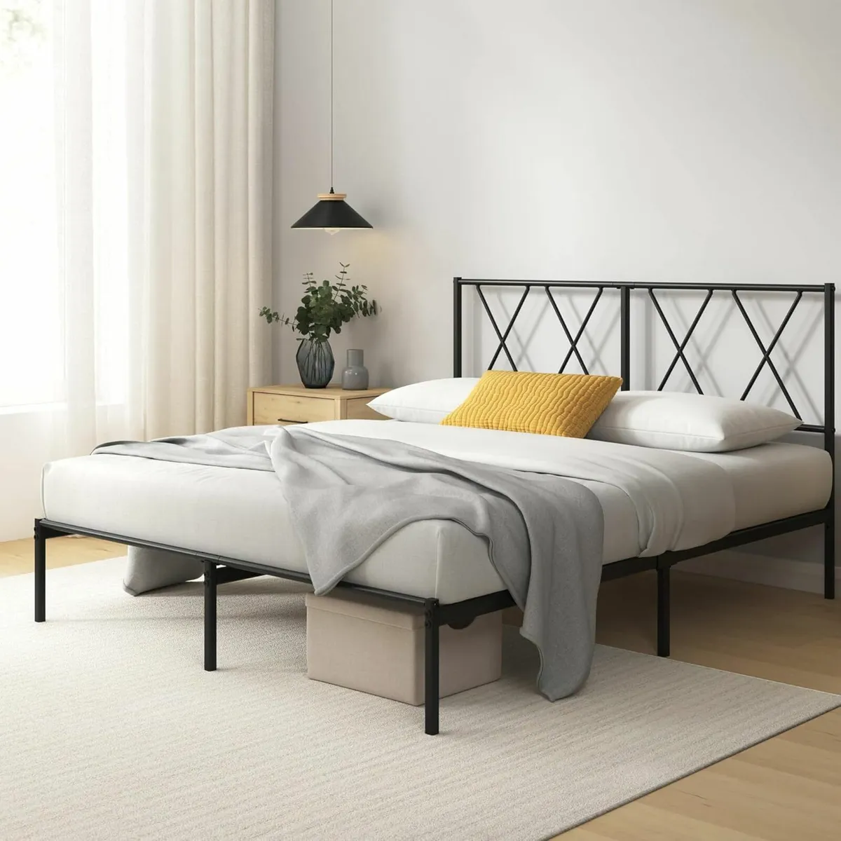 Double Bed Frame Headboard 4ft6 135x190 cm - Image 2