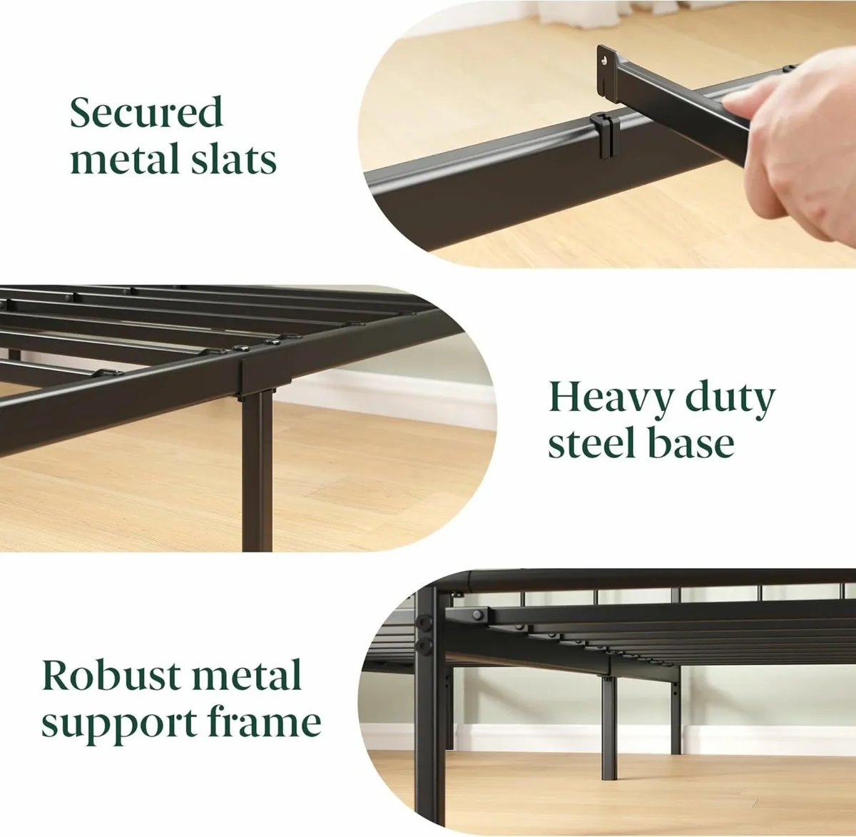 Double Bed Frame with Headboard 4ft6 (135x190cm) - Image 4