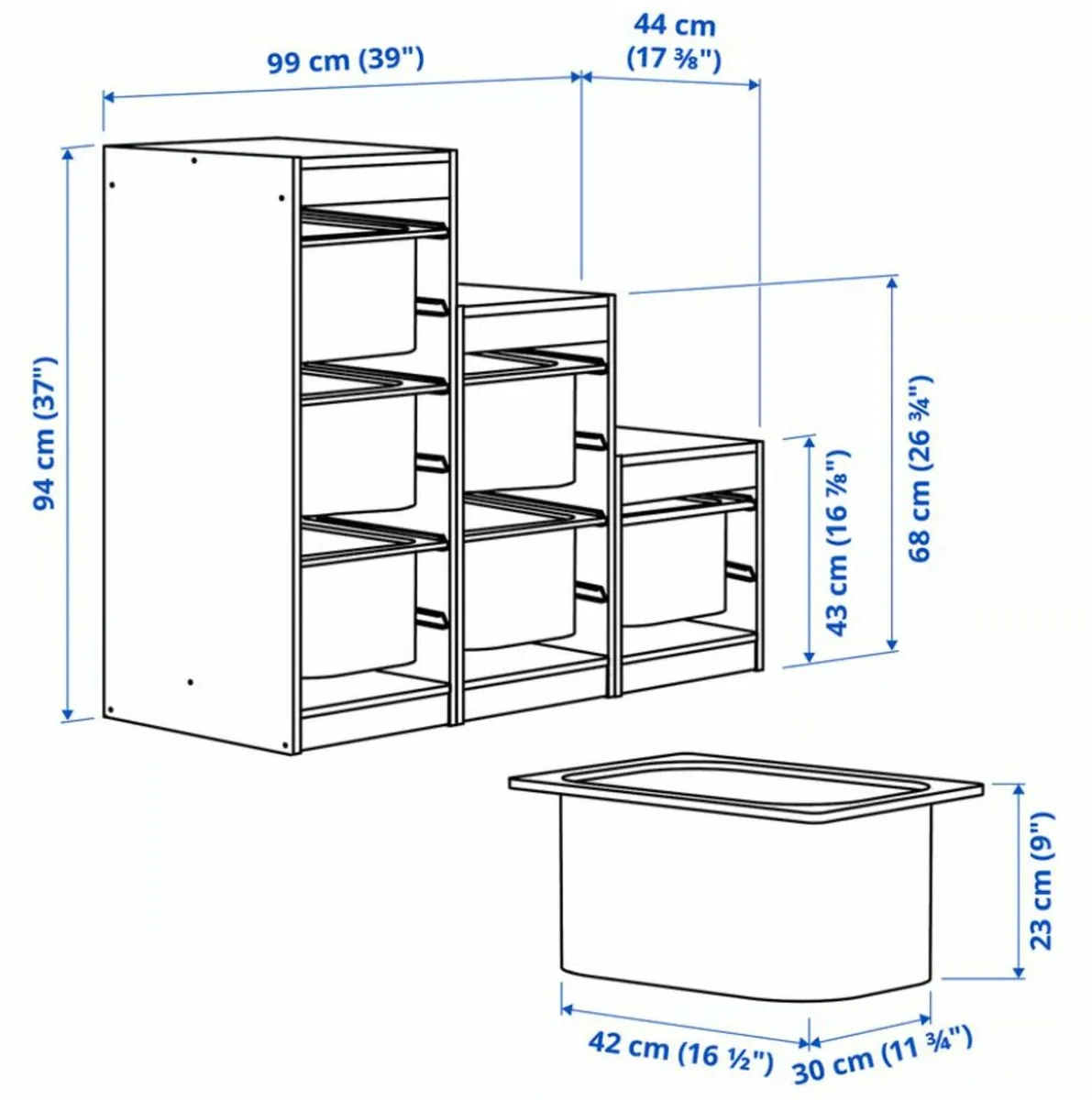 2 Ikea trofast Storage units 99x44x94 cm - Image 3