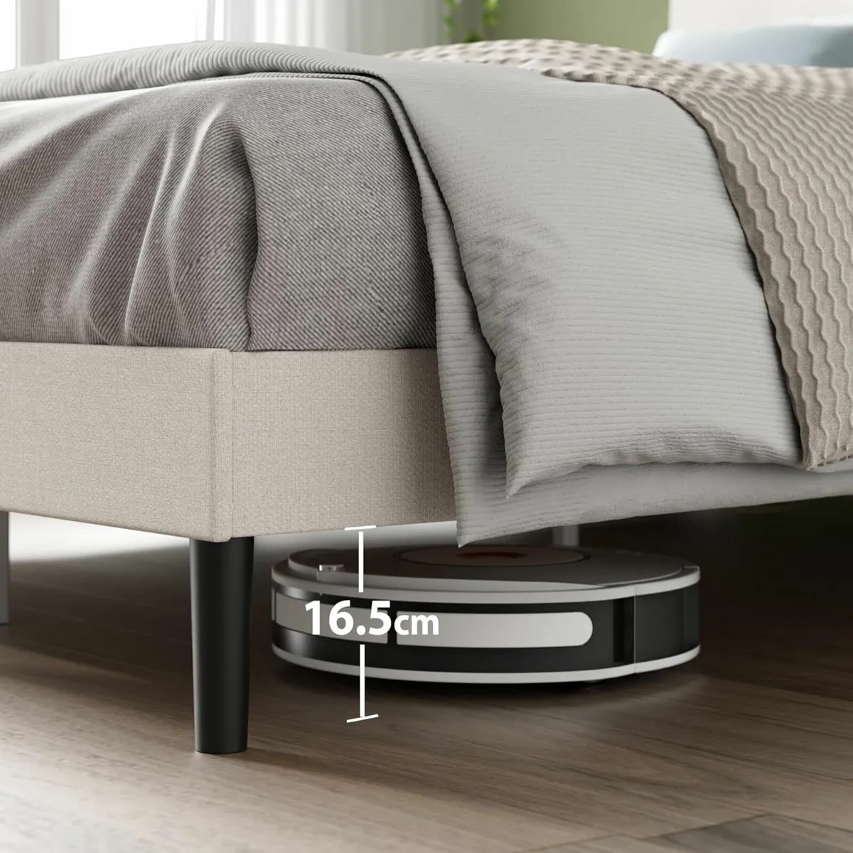 Double Bed Frame Upholstered Headboard 135x190 cm - Image 4