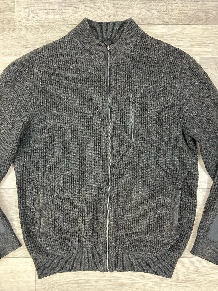 Barbour International Wool Blend Knitted Jacket L - Image 2