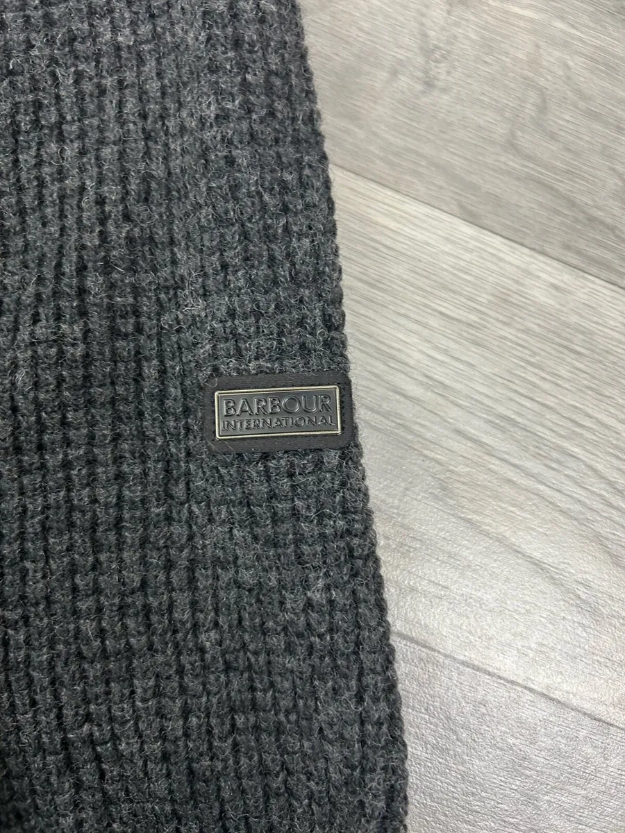 Barbour International Wool Blend Knitted Jacket L - Image 3