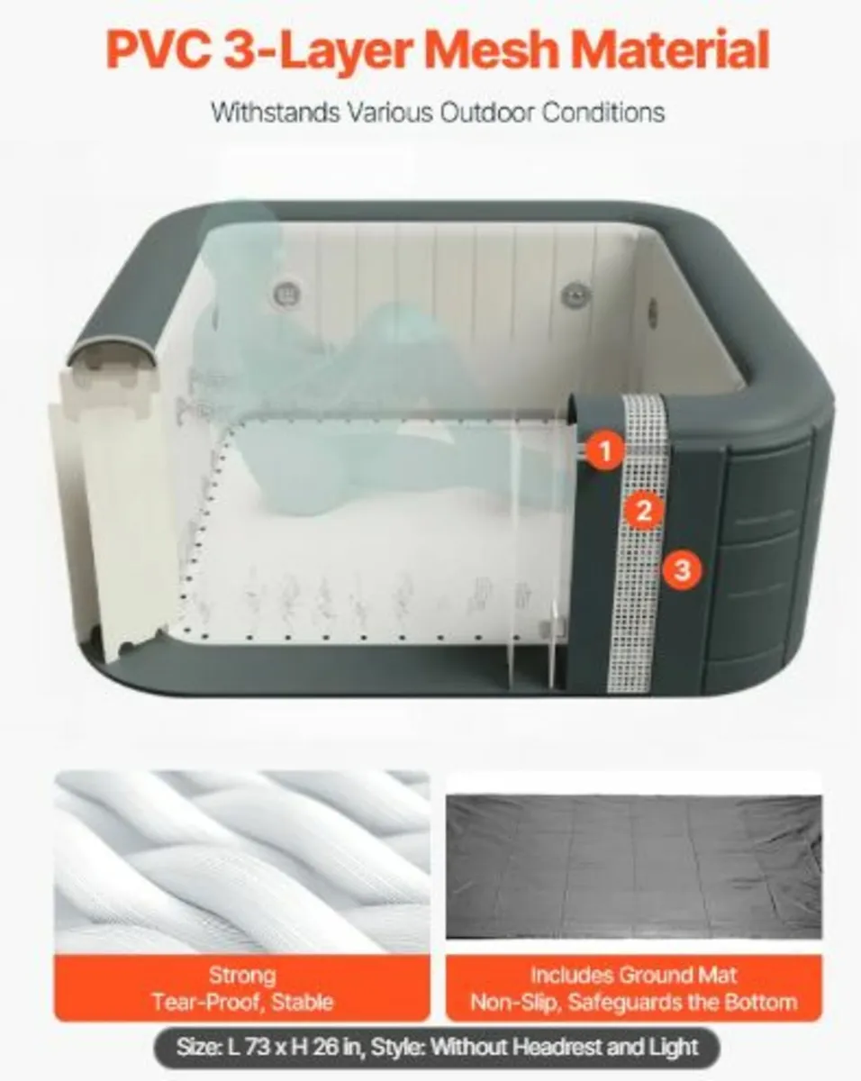 Inflatable Hot Tub, 4 to 6 Person Capacity, - Image 3