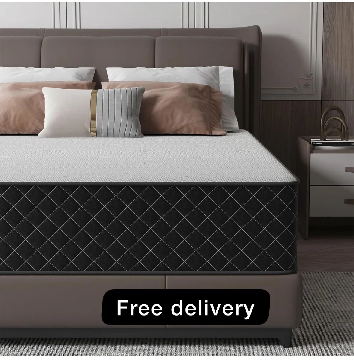 Single Mattress, 10 Inch Hybrid Mattress with Brea - Image 1