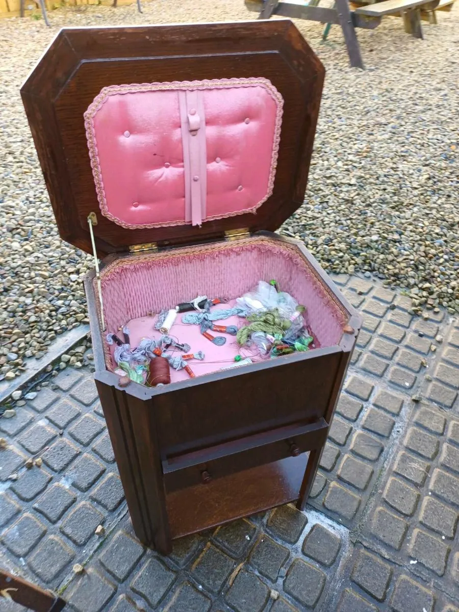 1950s Mahogany Sewing Cabinet - Image 1
