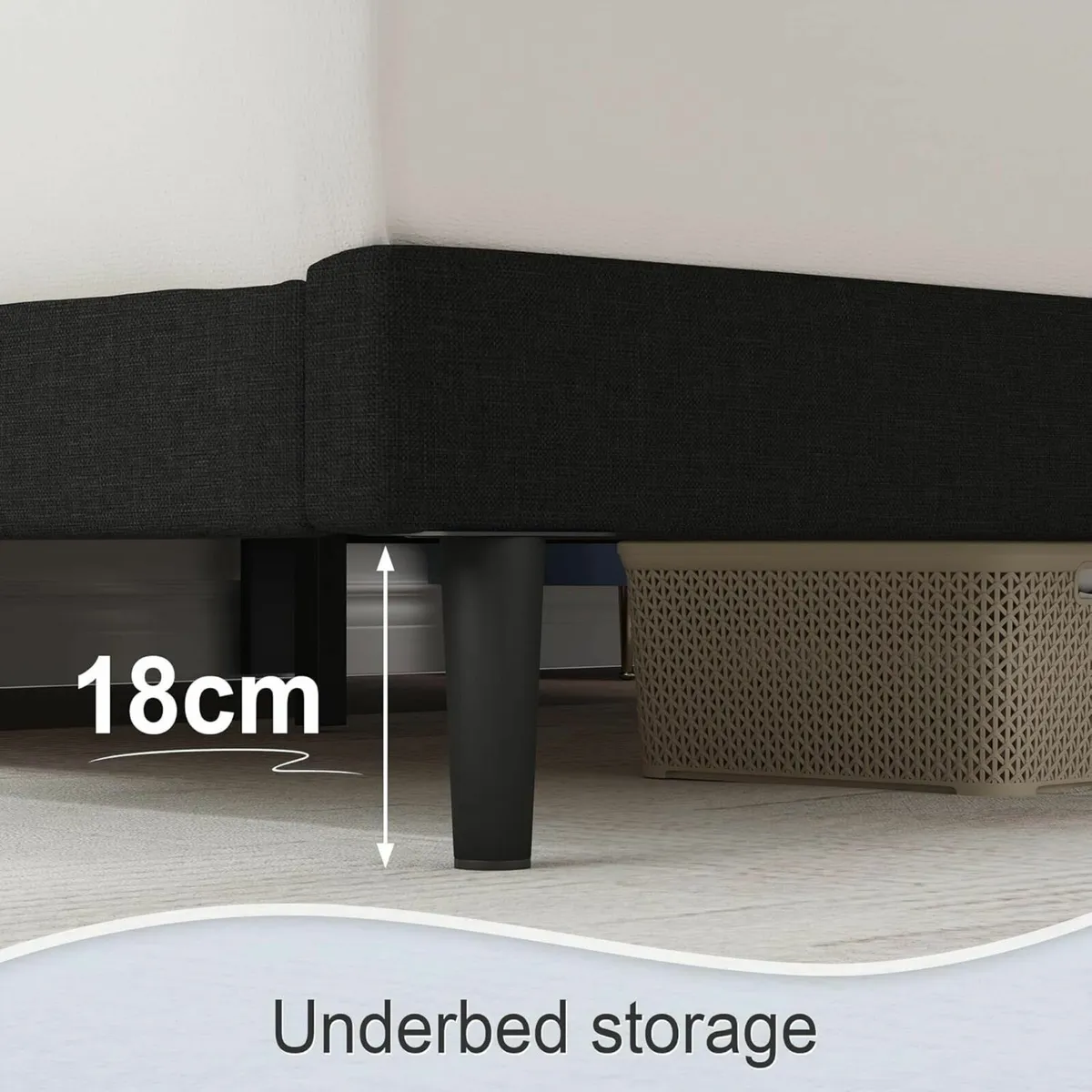 Double Bed Frame Upholstered Headboard 135×190cm - Image 4