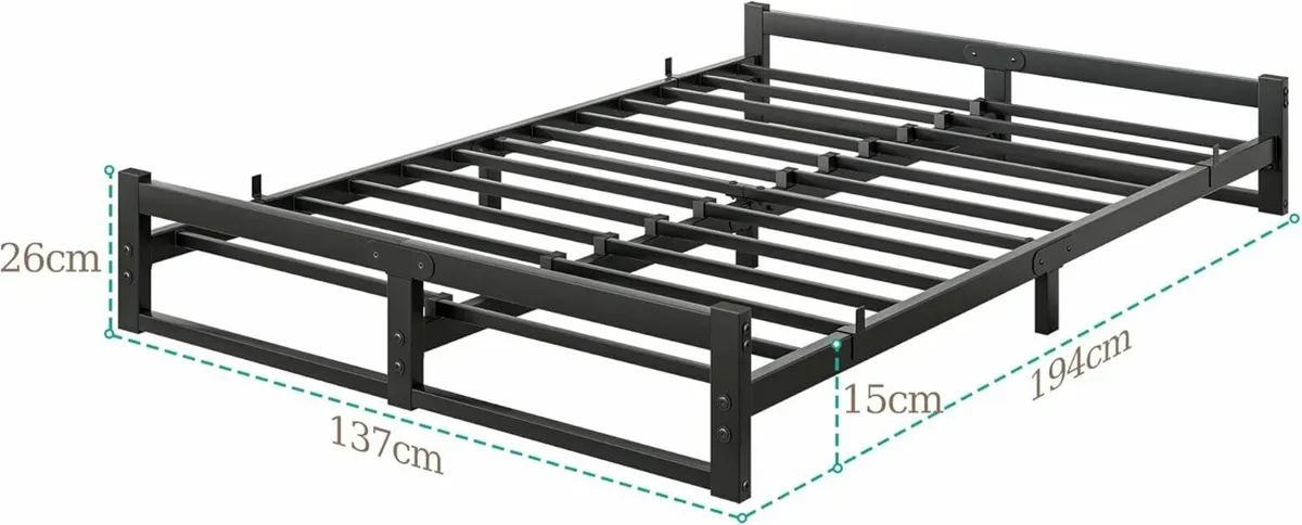 Double Bed Frame 4ft6 135x190 cm classic design - Image 2