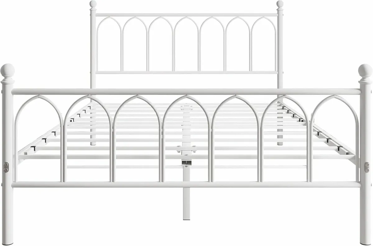 Double Metal Bed Frame 135x190 cm Headboard - Image 2
