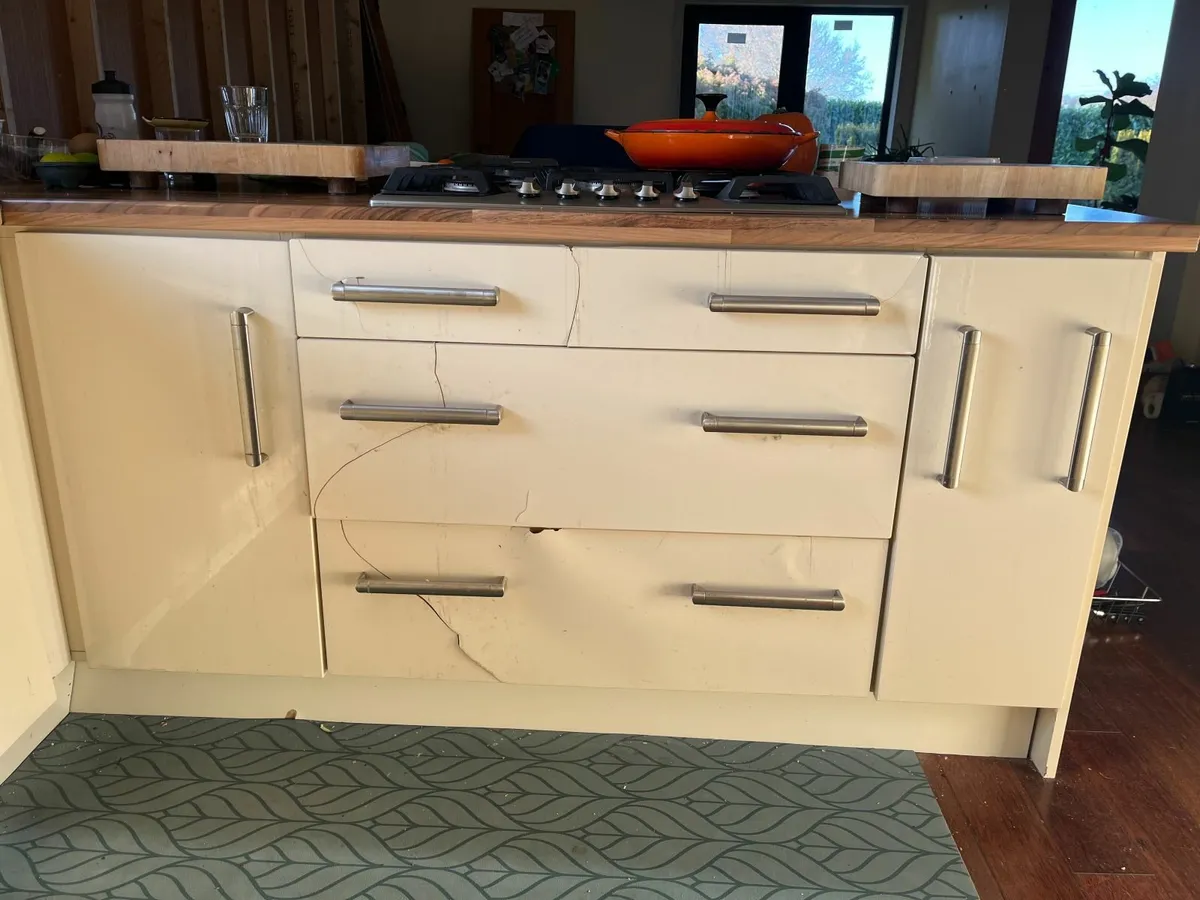 Cream kitchen and utility units for sale - Image 1