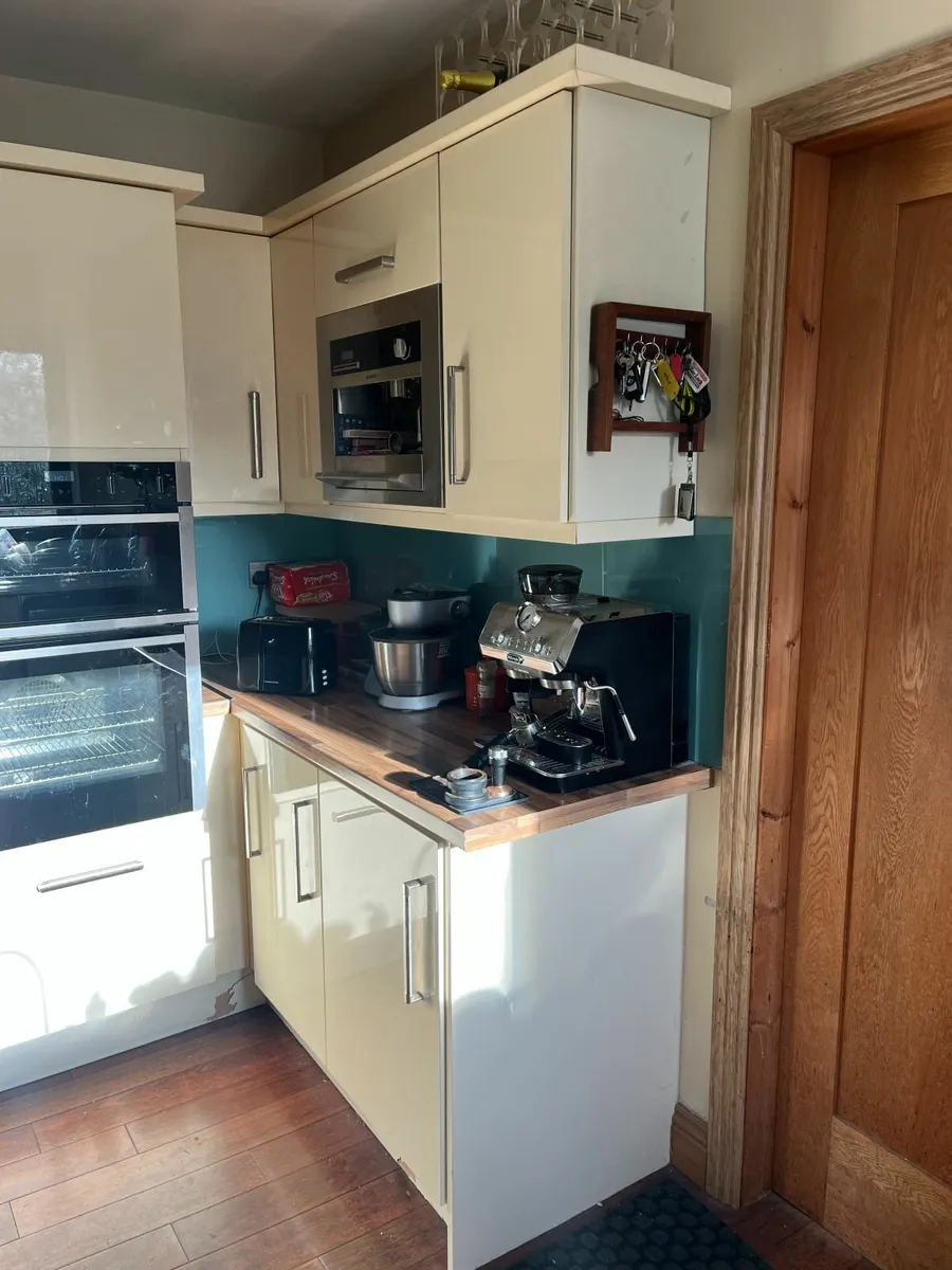 Cream kitchen and utility units for sale - Image 2