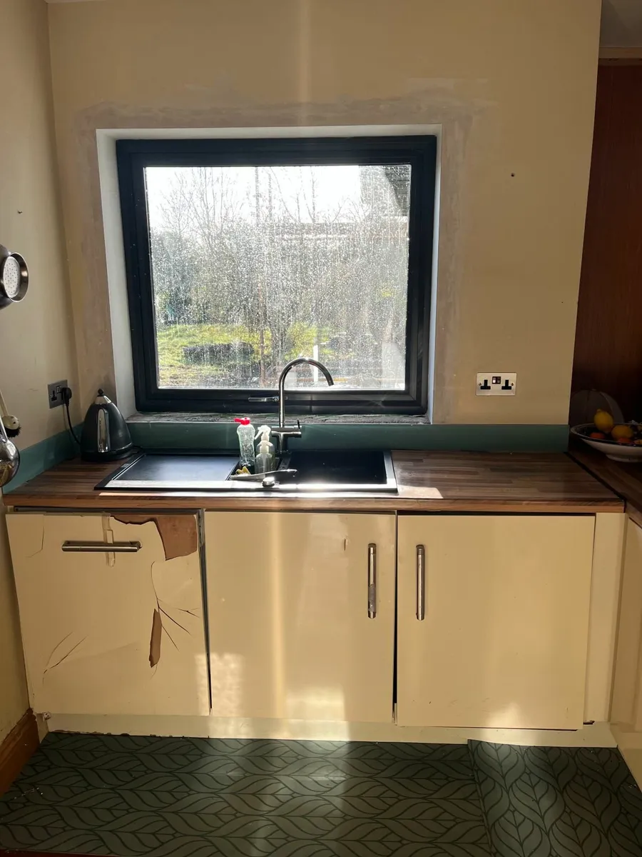 Cream kitchen and utility units for sale - Image 4