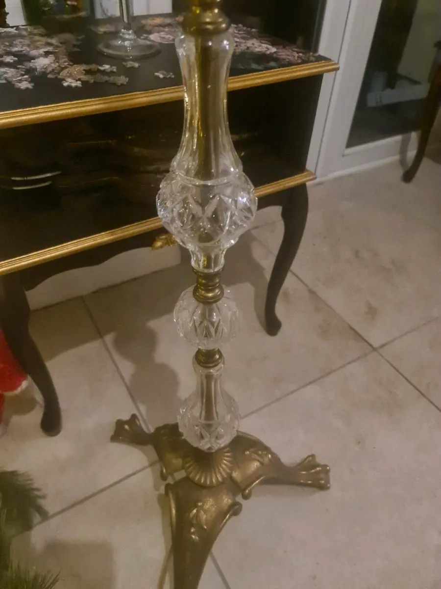 Vintage brass standard lamp - Image 2
