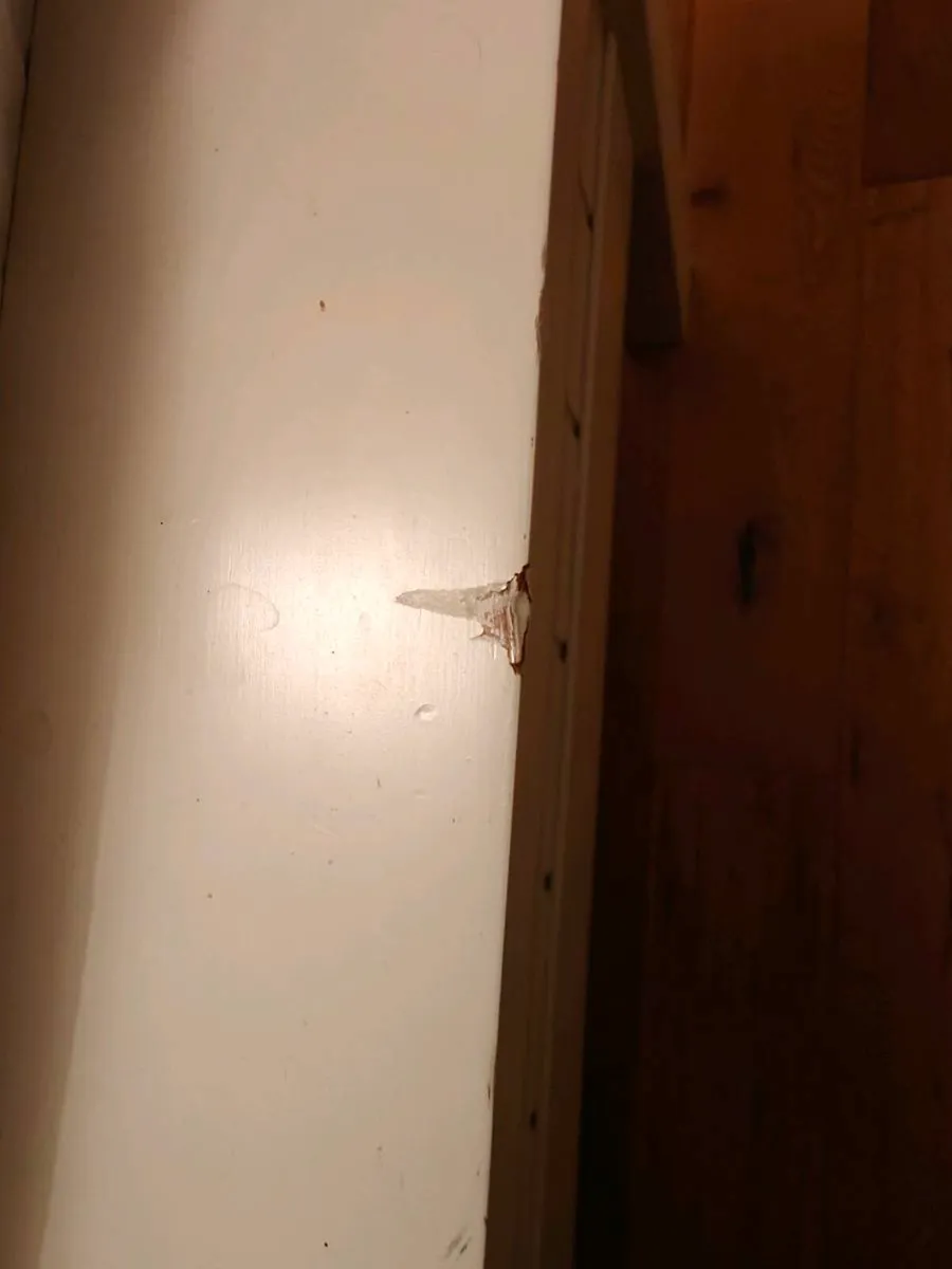 Double bed frame - cream wood - Image 2