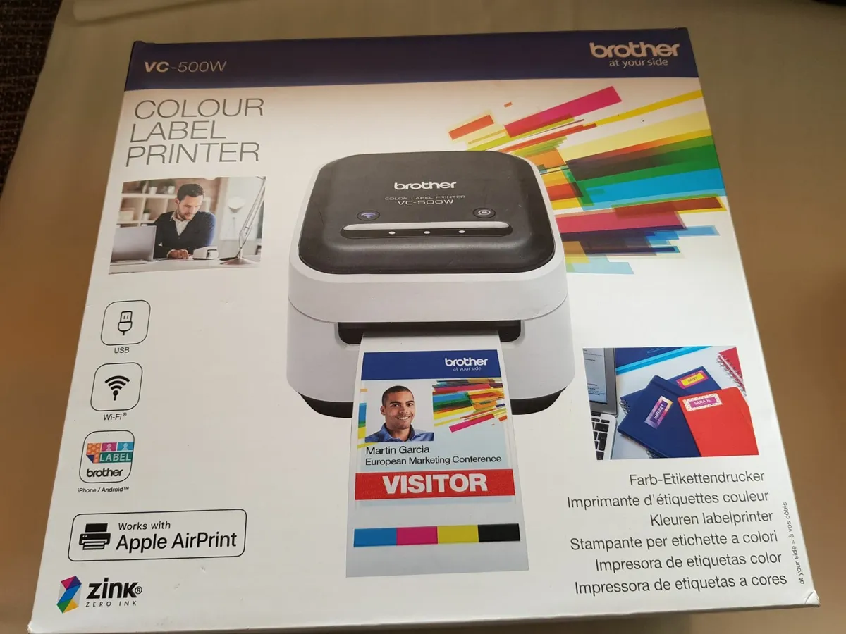 Brother Color VC500 Label Printer  & 5 rolls of la - Image 1