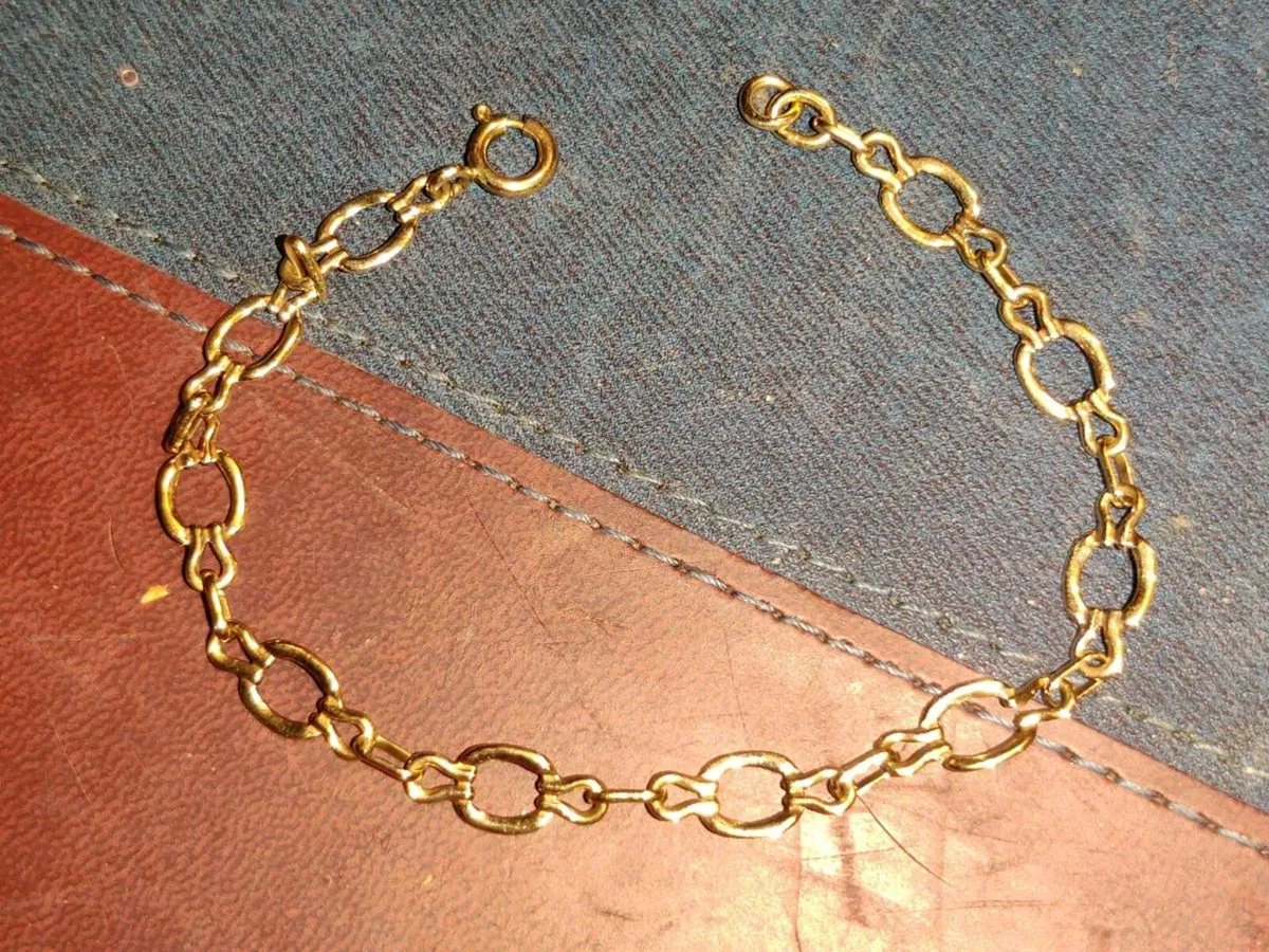 CIRCLE LINKS 9CT Gold 3. 59 Grams New 8"Bracelet ! - Image 2