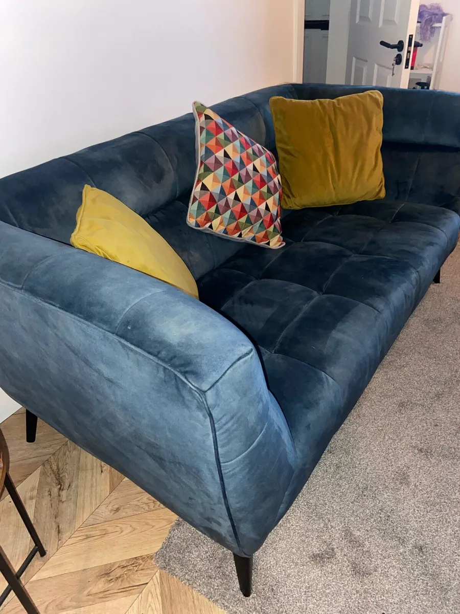 Teal 2 seater sofa - Image 4