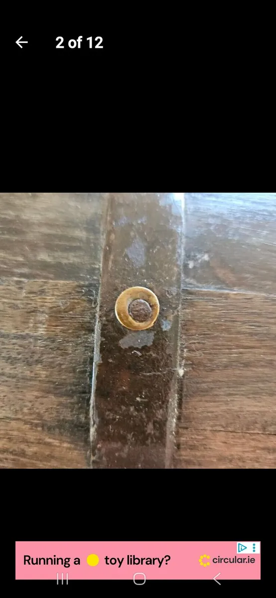 Antique hardwood storage box - Image 2