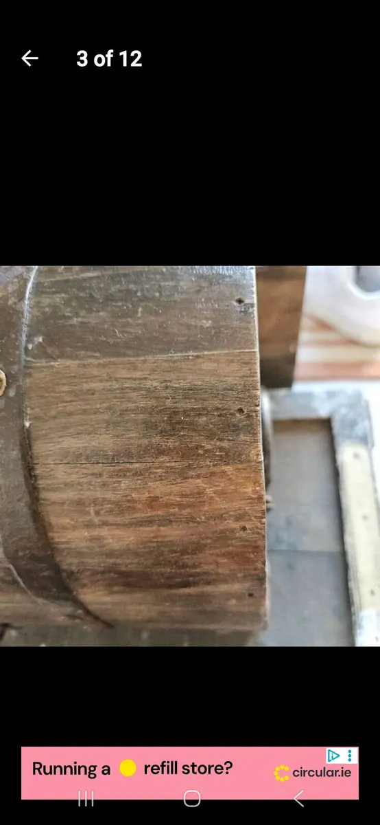 Antique hardwood storage box - Image 3