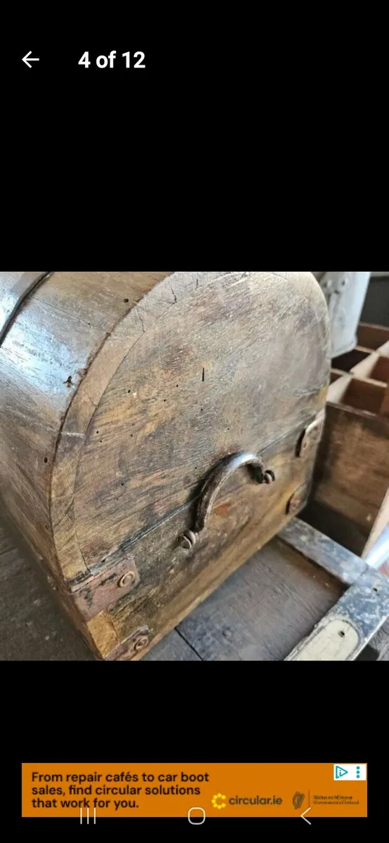 Antique hardwood storage box - Image 4