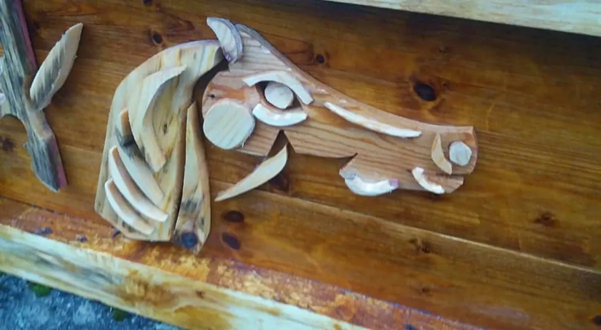 Rustic Horse Wood Art Display - Image 3