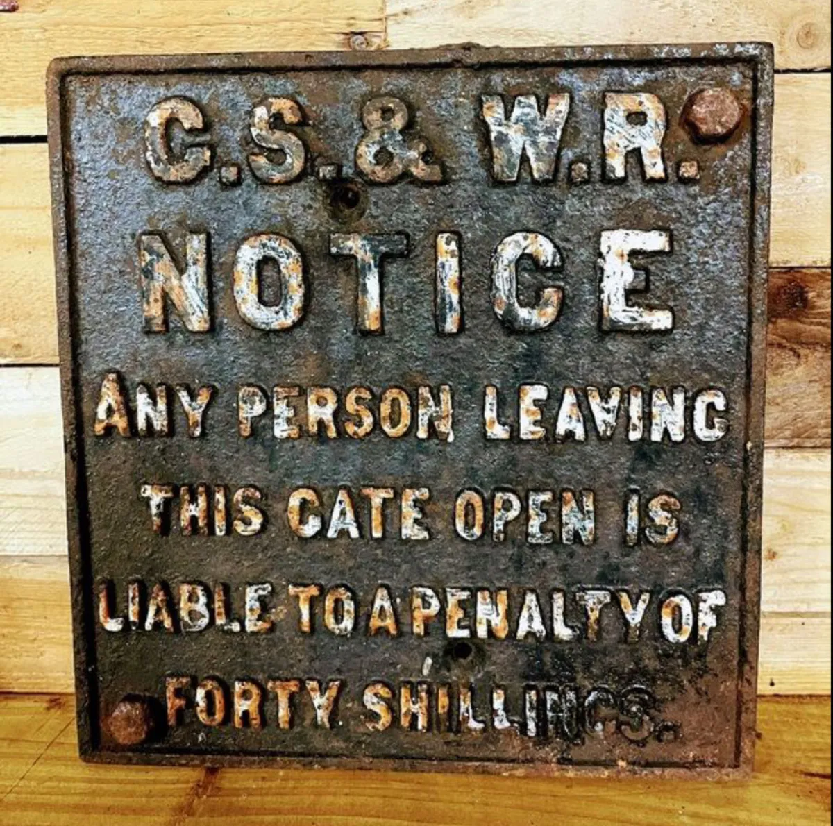 Authentic Pre-1920 Irish Railway Sign - Image 1