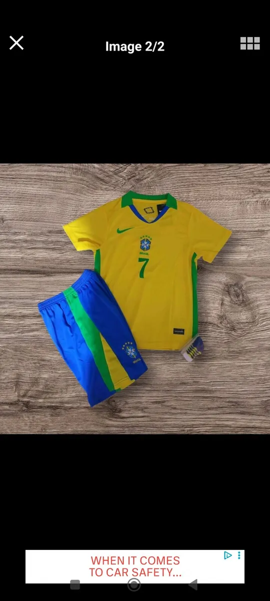 BRAZIL ( VINI JR 7 ) KIDS FULL KIT, SIZE : 10/11 - Image 1