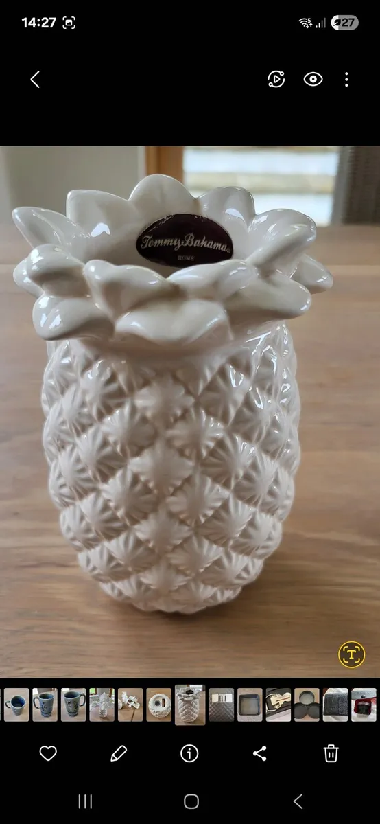 Tommy Bahama tissue box & toothbrush holder - Image 2