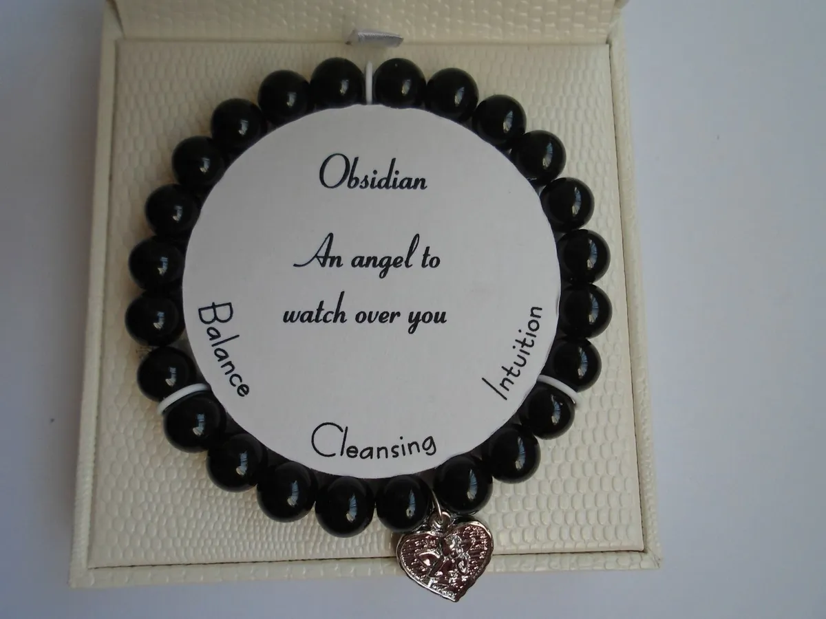 Black Obsidian bracelet,Jewellery, Gift,Bracelet - Image 1