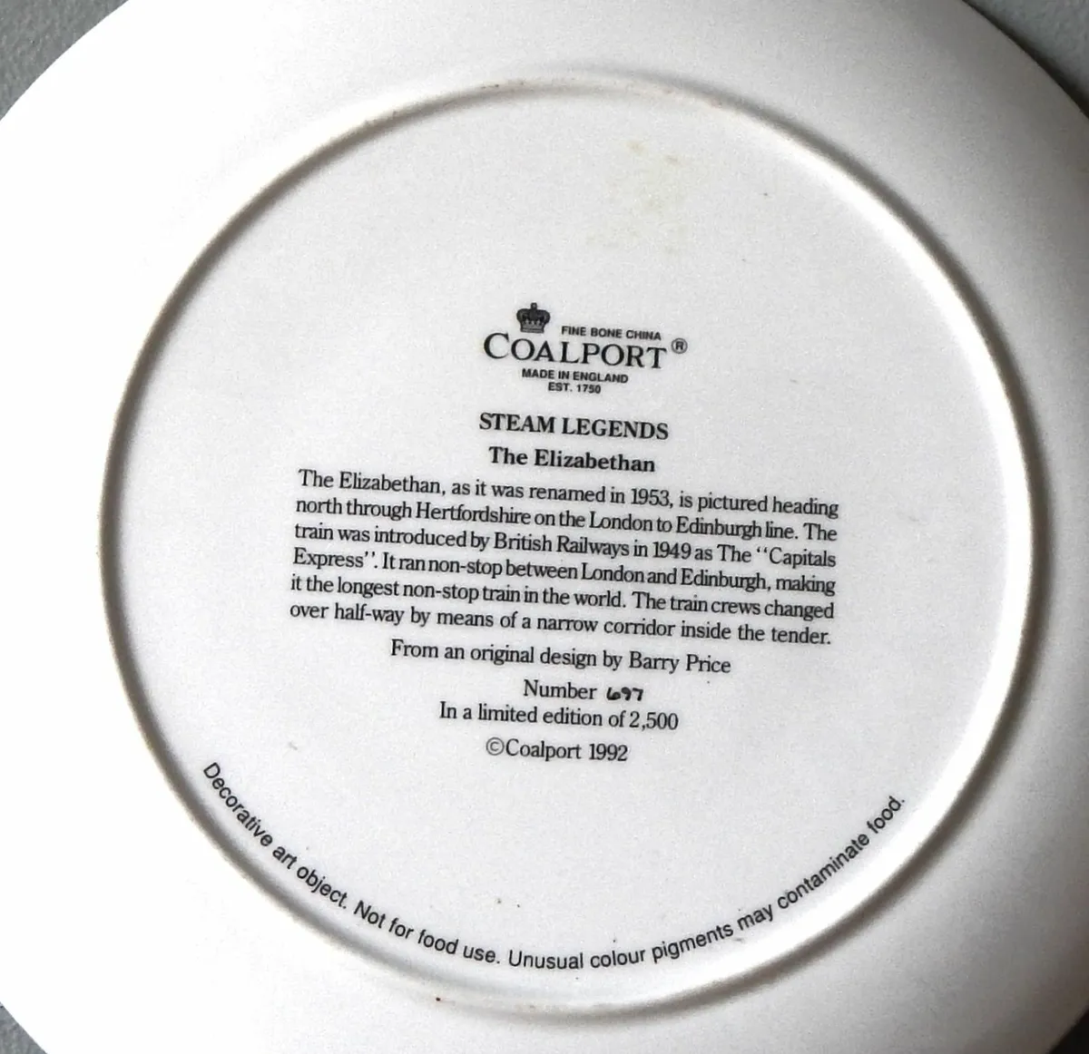 Coalport Limited Edition Fine Bone China Plate - Image 2