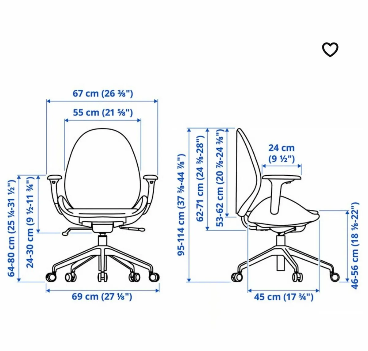Office chair with armrests. - Image 3