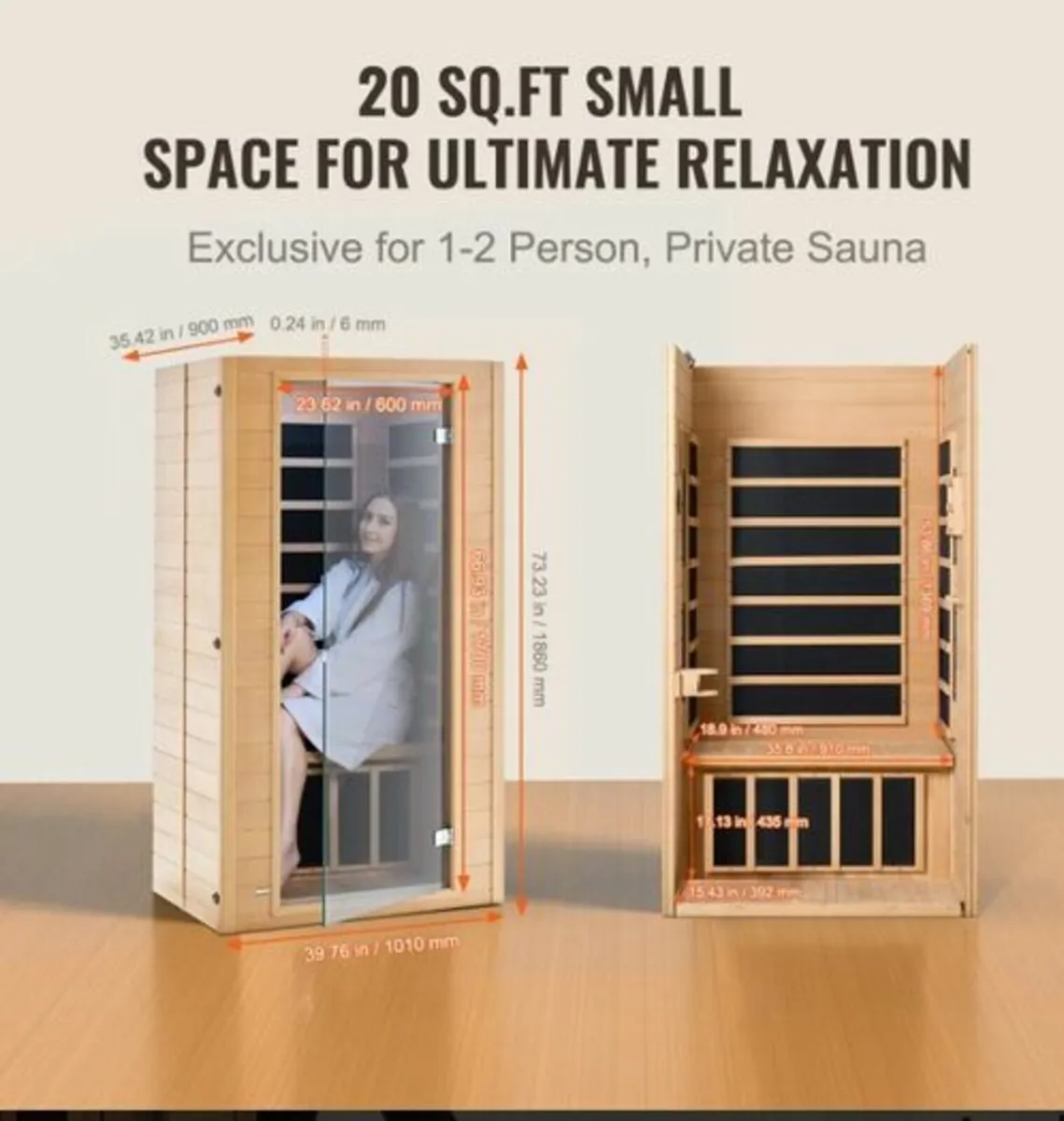 Sauna 1-2 people infrared - Image 3