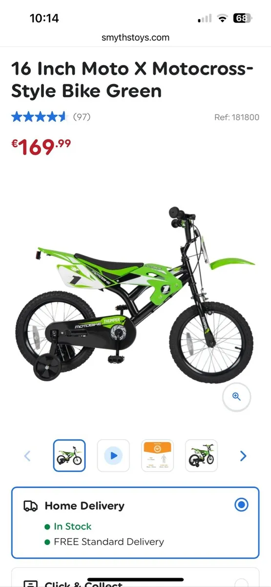 16 Inch Moto X Motocross-Style Bike Green - Image 2