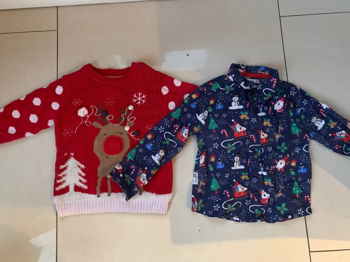 Christmas jumper & shirt age 2 - Image 1