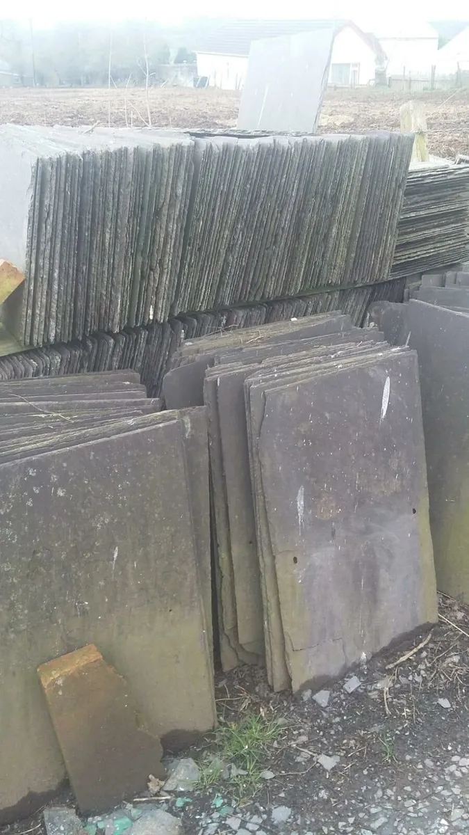 Bangor slates chimney pot ridge roof tile granite - Image 1