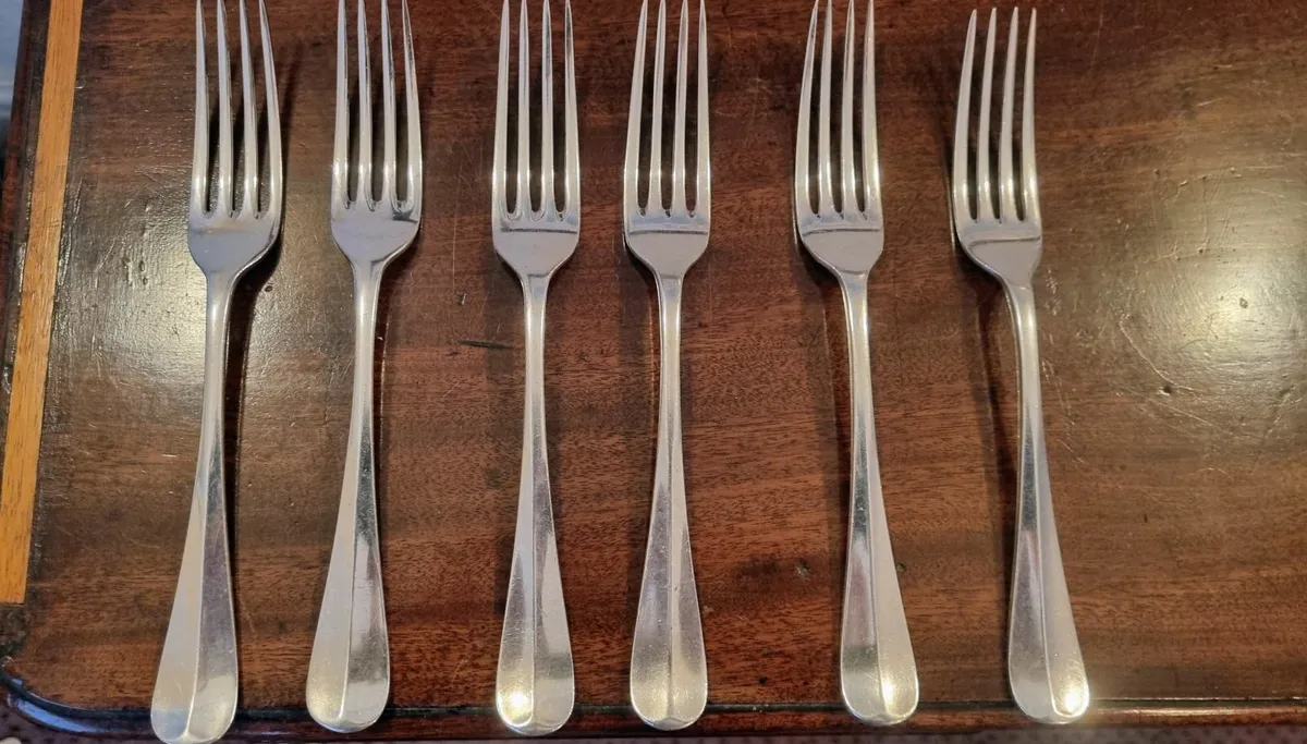 Antique Silver Fork Set - Image 1