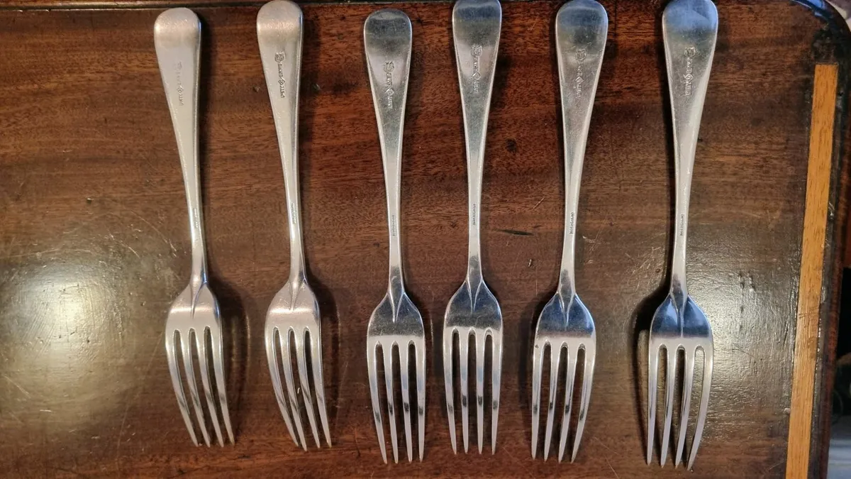 Antique Silver Fork Set - Image 2