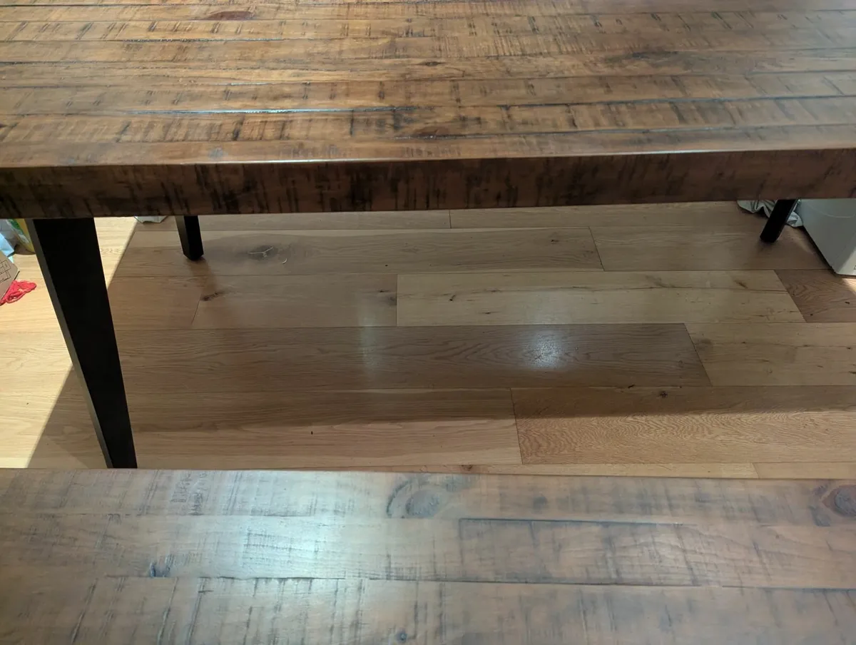 Ez Living rustic wood dining table 1.8m + bench - Image 2