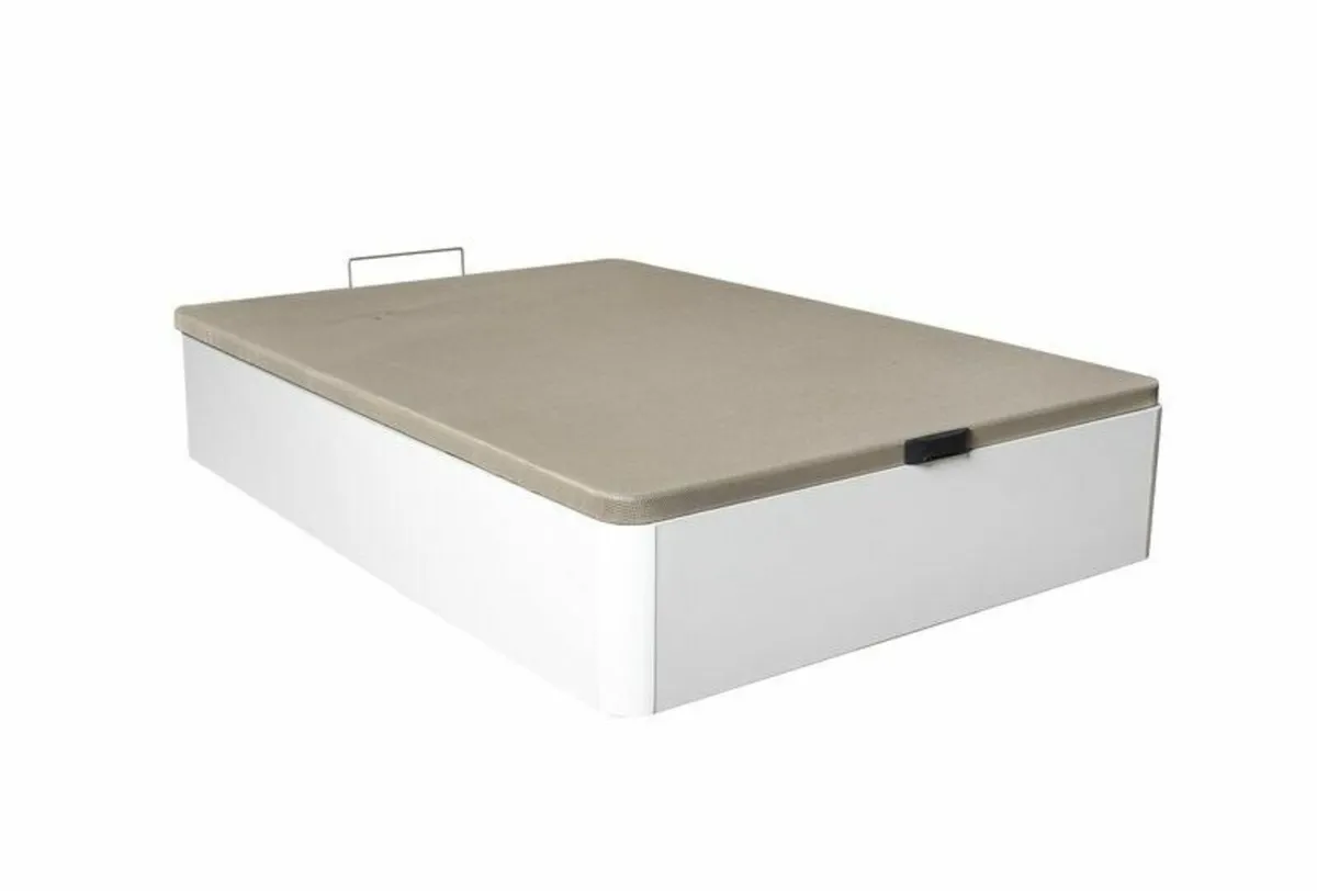 White Ottoman Storage Bed - King - Image 2