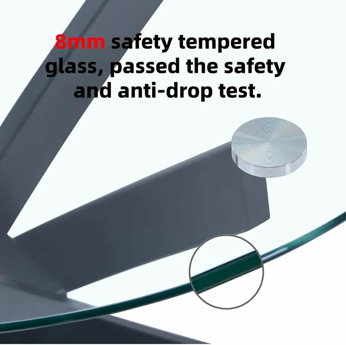 Round Dining Table Office Kitchen Black/80cm - Image 3