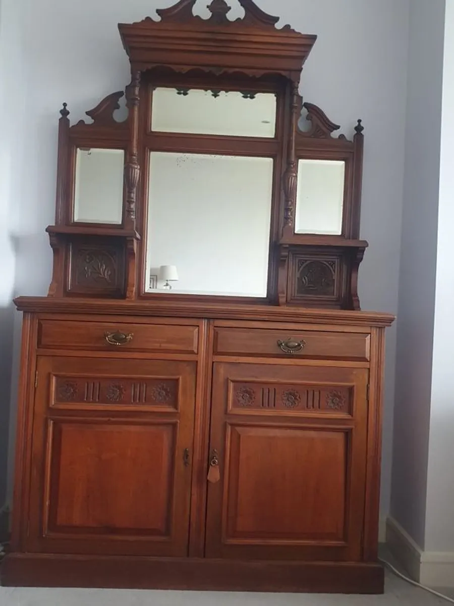 Antique Sideboard with Mirror - Image 1