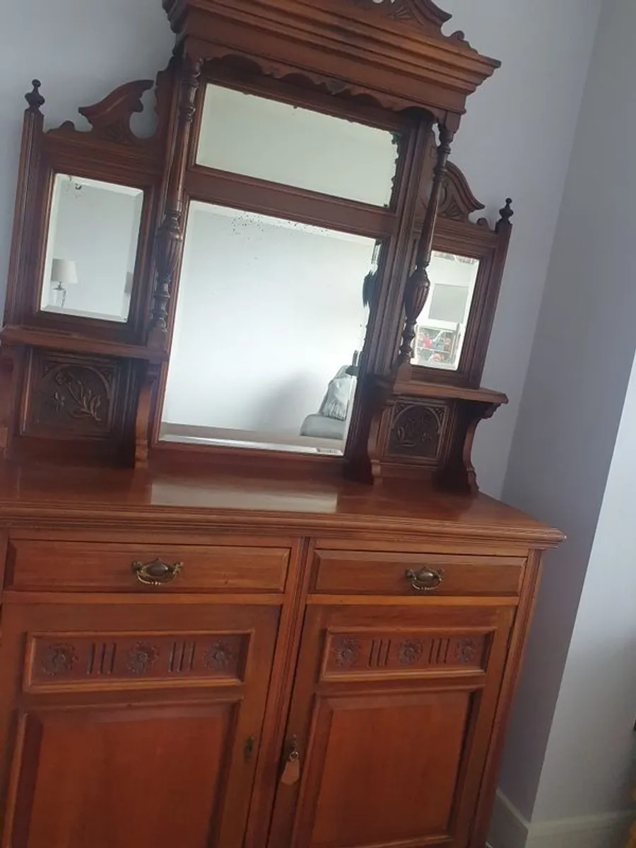 Antique Sideboard with Mirror - Image 2