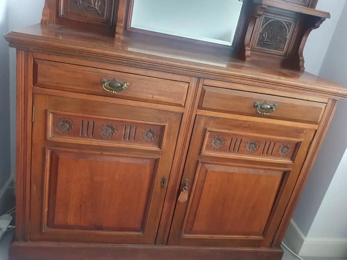 Antique Sideboard with Mirror - Image 3