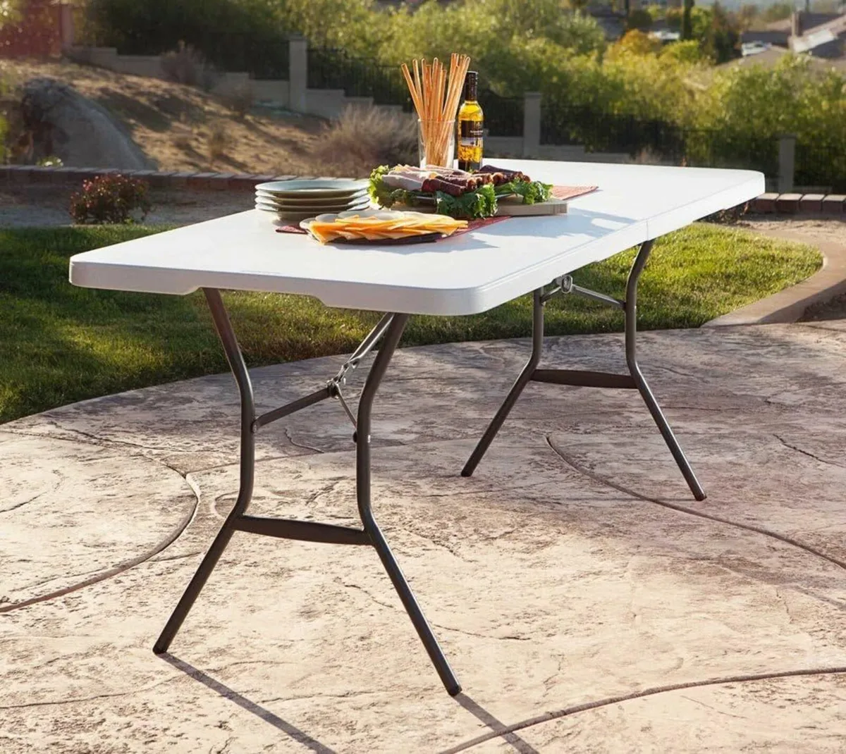 6 ft/1.83 m Fold-in-Half Table Dining Table White - Image 1