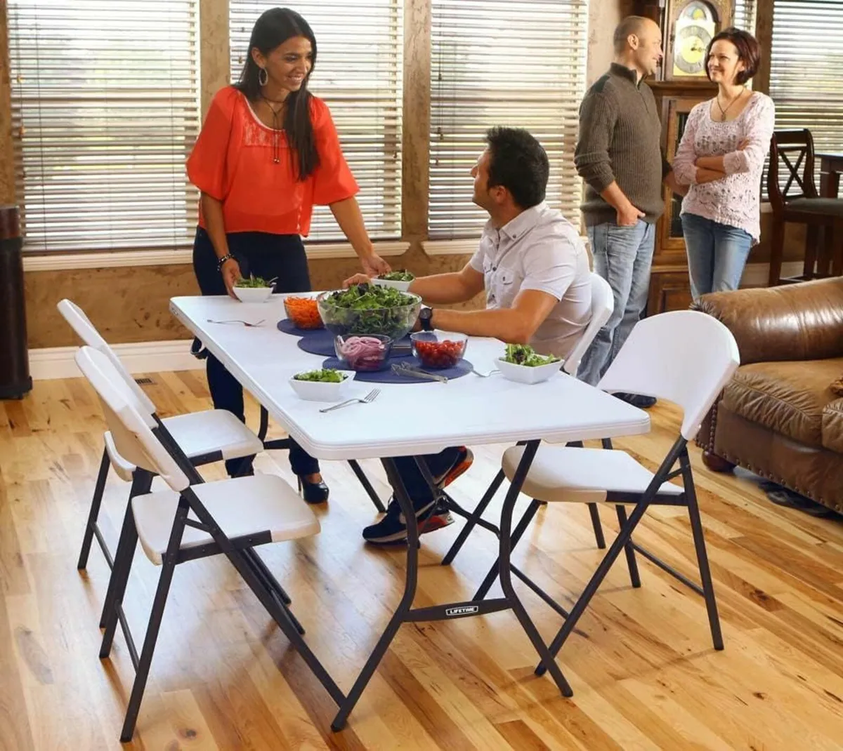 6 ft/1.83 m Fold-in-Half Table Dining Table White - Image 2