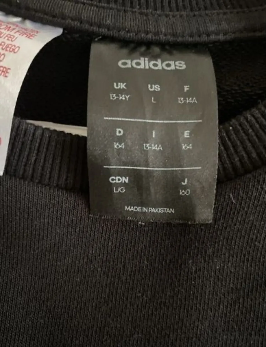 Adidas black sweater Age 13-14 years - Image 3