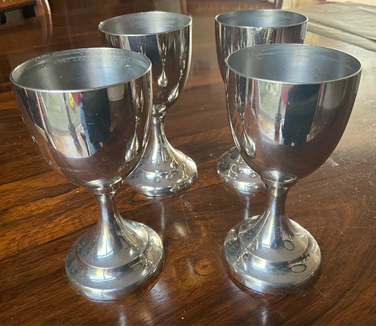 Set of 4 Silver Plate Goblets - Image 3
